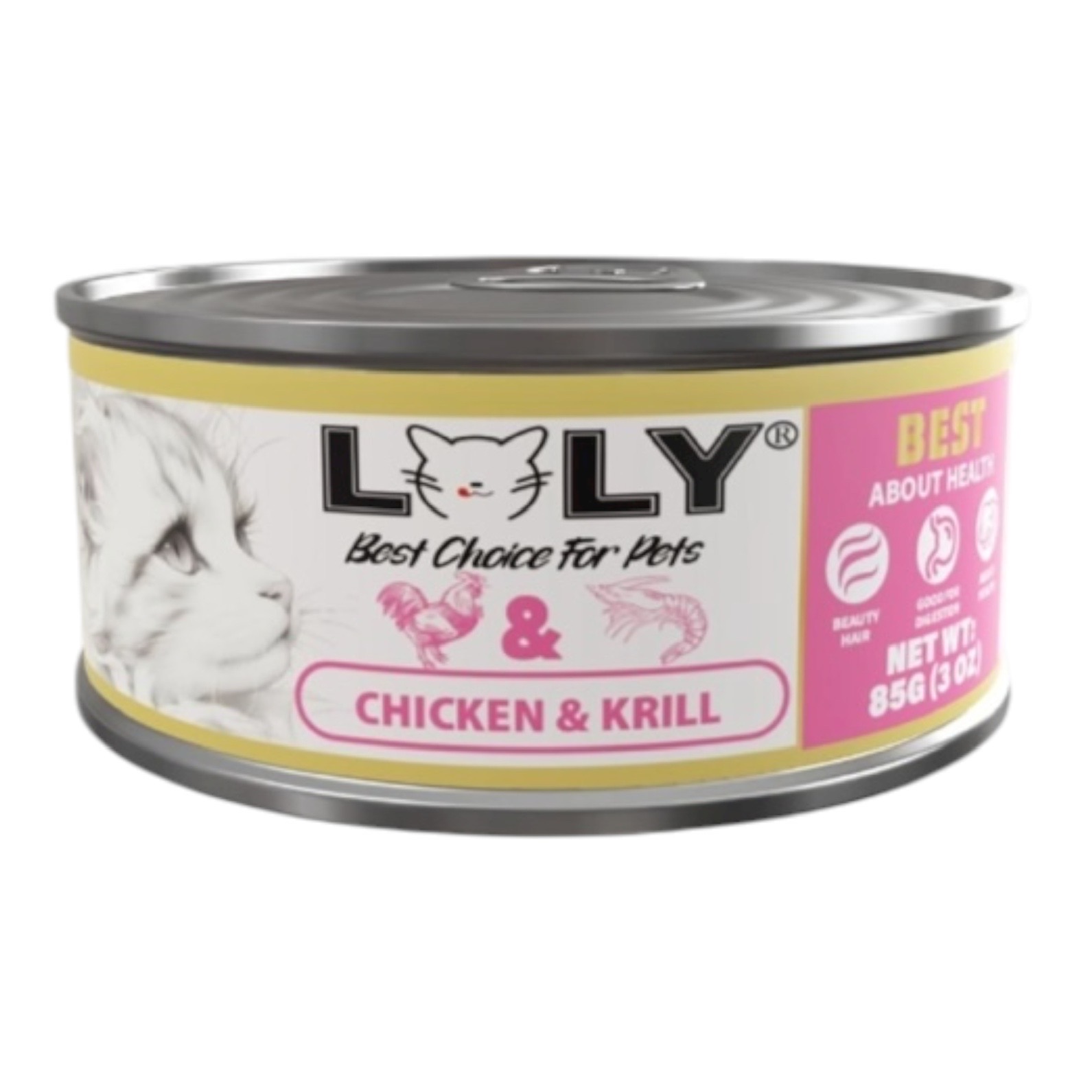 لولي كات طعام رطب معلبات بالدجاج والربيان للقطط 85g