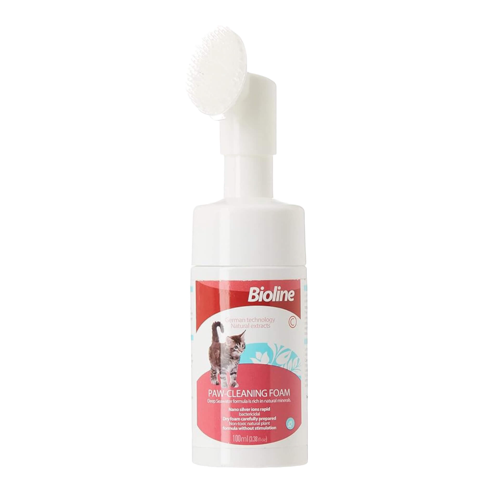 بيولاين رغوة تنظيف الكفوف للقطط بدون استخدام ماء 100ml
