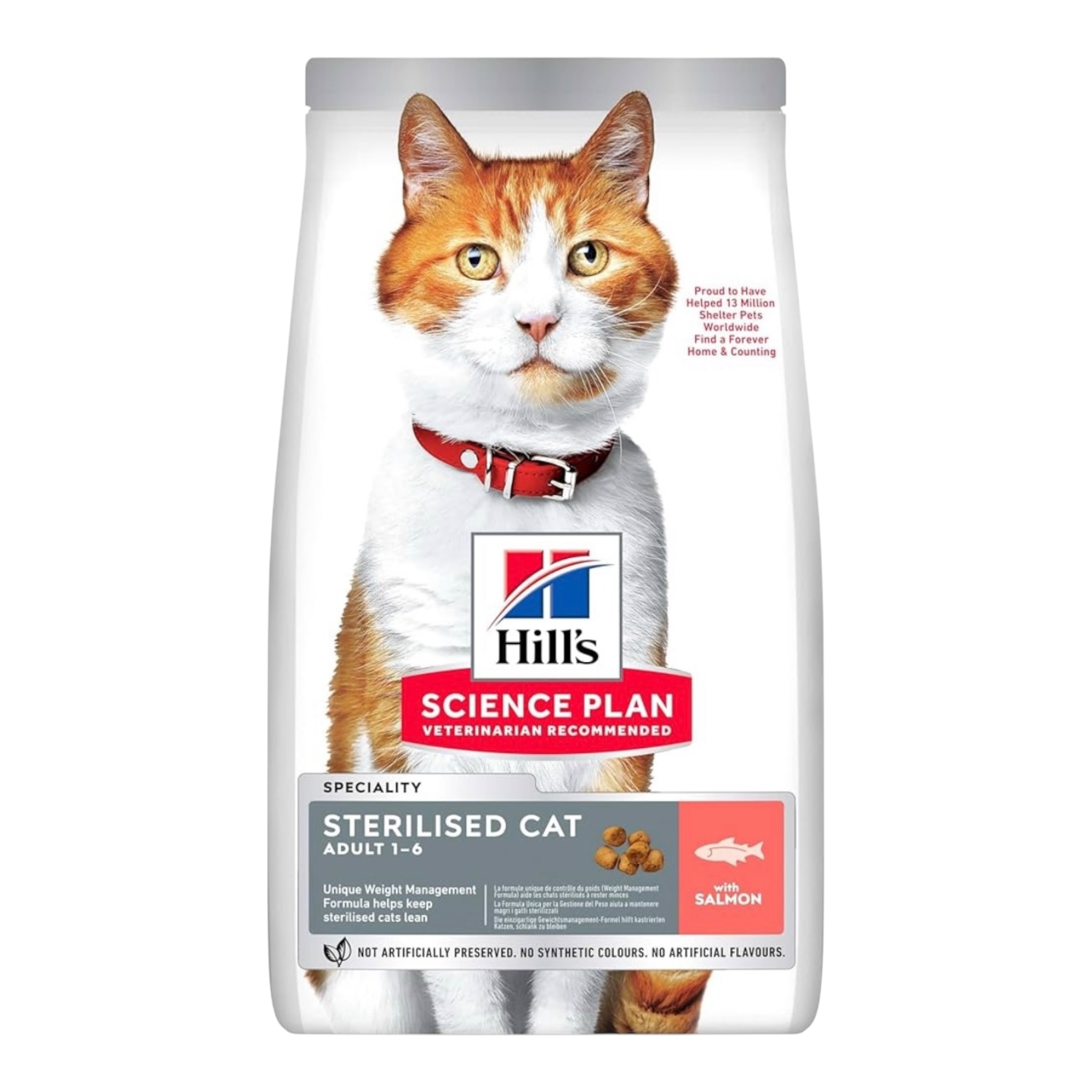 طعام جاف للقطط المعقمة بالسالمون من Hill’s
