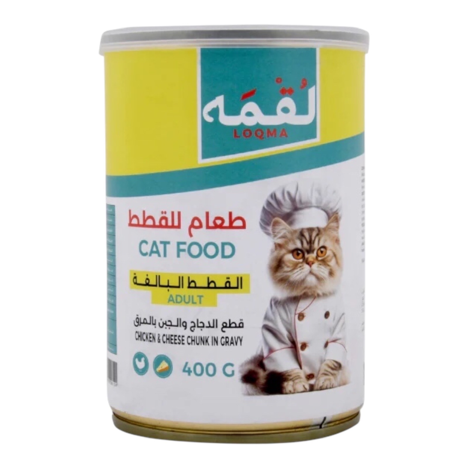 لقمة معلبات قطع الدجاج والجبن في المرق للقطط البالغة 400g