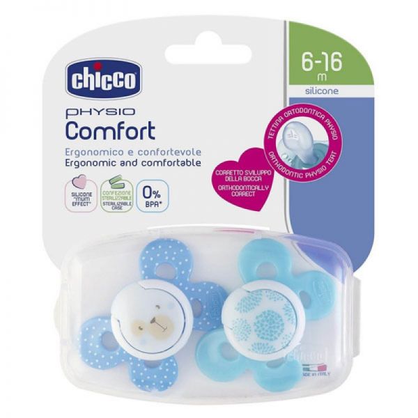 Silicone Pacifier Chicco Physio Comfort Child 6-16 M 2u