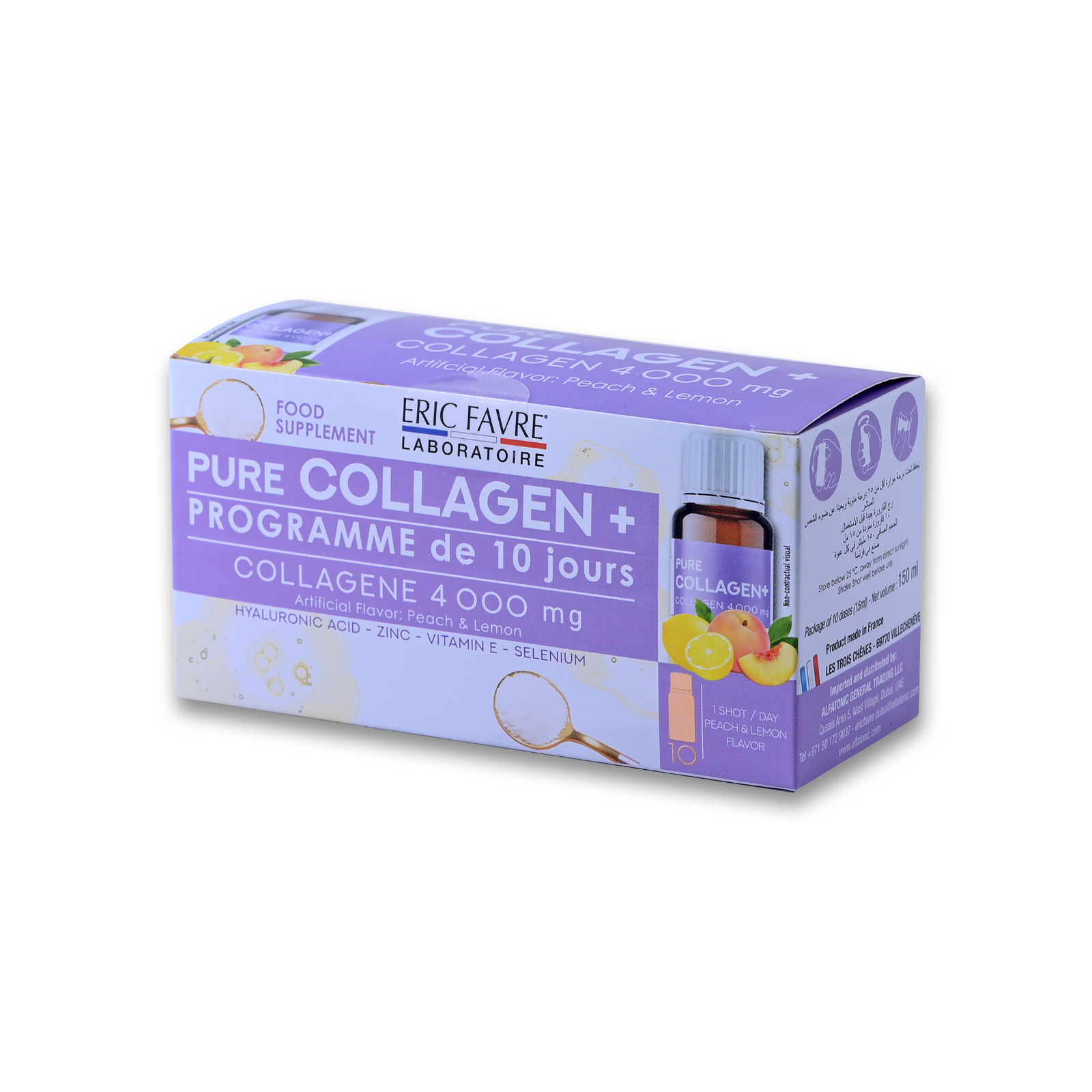  بيور كولاجين بلس، نكهة الخوخ، الليمون - 10 جرعات-Pure Collagen Plus, Peach flavor, Lemon-10 shots Pure Collagen Plus, Peach flavor, Lemon10 shots 