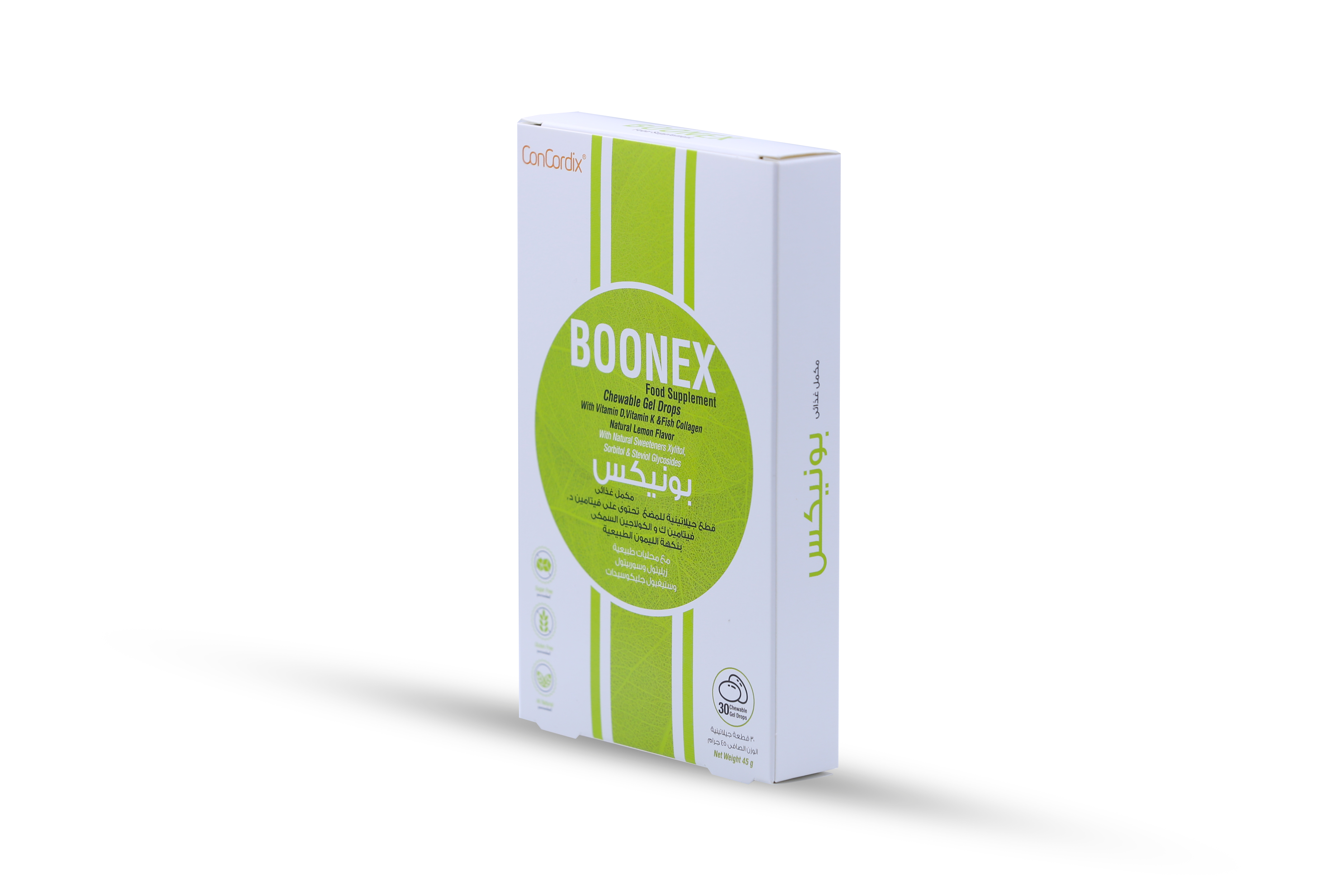  بونيكس كولاجين فيتامين د و فيتامين ك نكهة الليمون 30 قطعة -  - Boonex Collagen 225mg with Vitamin D3 Lemon Flavor 30 pieces 