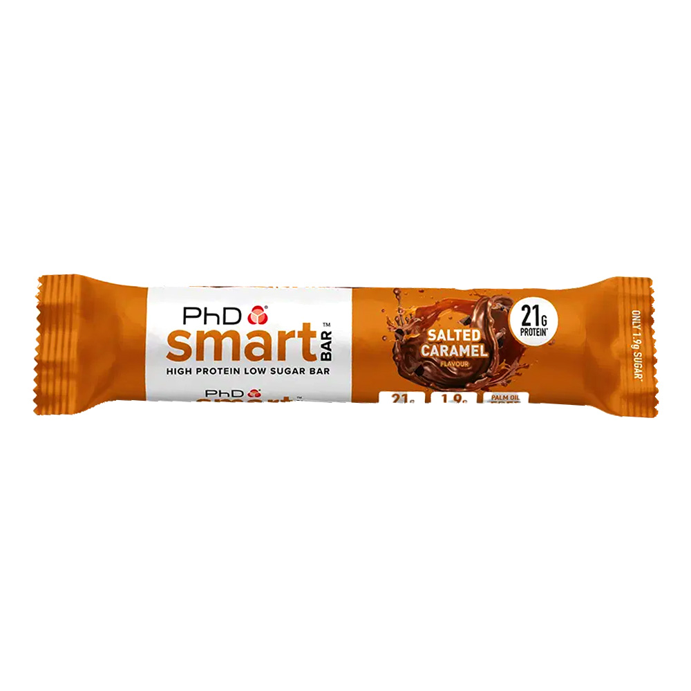   بي أتش دي سمارت بار, الكراميل المملح, 64 جم - PHD SMART BAR SALTED CARAMEL 64 GM 