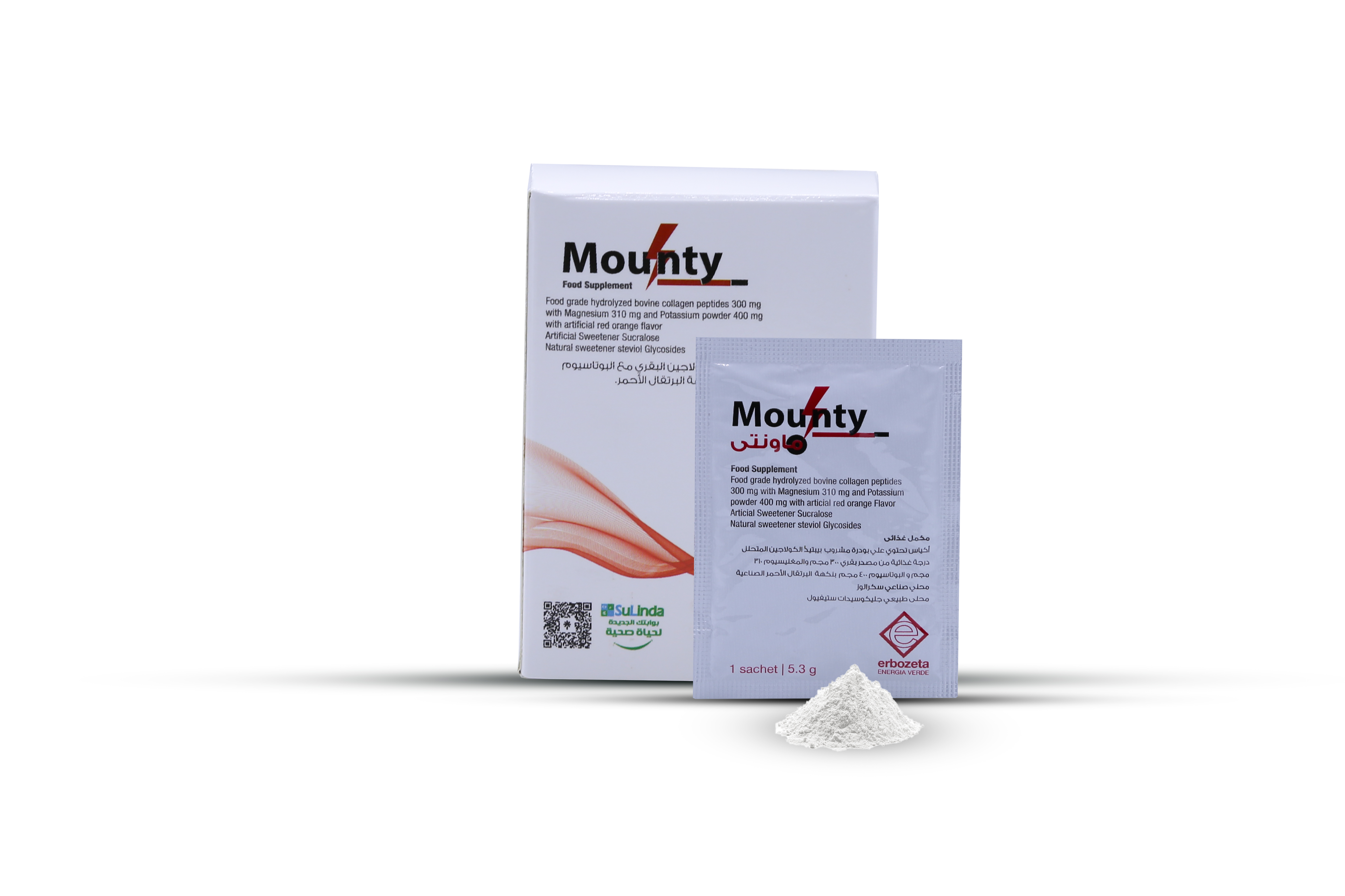  ماونتي – مغنيسيوم 0.31 جم مع الجنسنغ وفيتامين سي – 5 كيس - Mounty Potassium, Magnesium 5 Sachets 106 g 