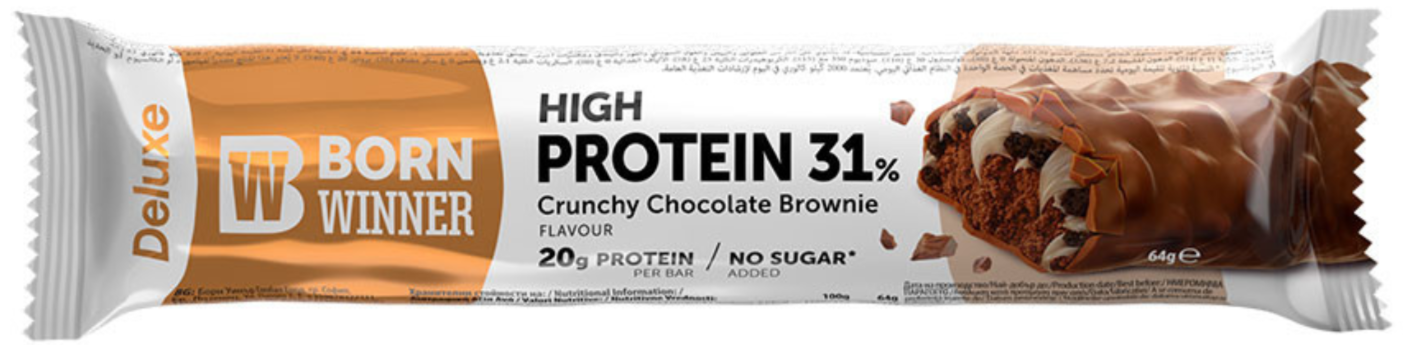  CRUNCHY CHOCO BW Protein bar DELUX BROWNIE 
