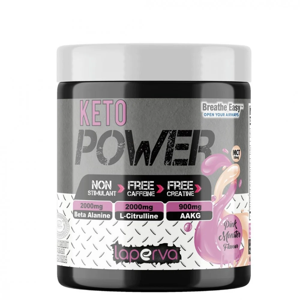  لابيرفا كيتو باور, بينك مونستر, 30, خالٍ من الكافيين والكرياتين-LAP PRE WORKOUT NON STIMULANT PINK MONSTER 315G 