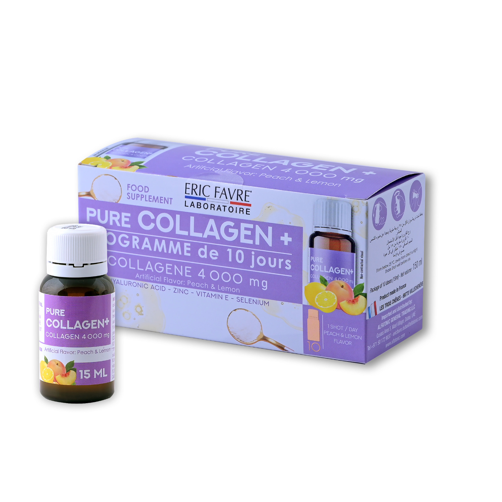  بيور كولاجين بلس، نكهة الخوخ، الليمون - 10 جرعات-Pure Collagen Plus, Peach flavor, Lemon-10 shots Pure Collagen Plus, Peach flavor, Lemon10 shots 