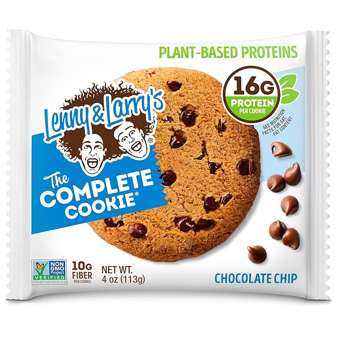  ليني ولاري كوكيز كاملة، رقائق الشوكولاتة، مخبوزة طرية، 16 جرام بروتين نباتي-Lenny & Larry's The Complete Cookie, Chocolate Chip, Soft Baked, 16g Plant Protein 