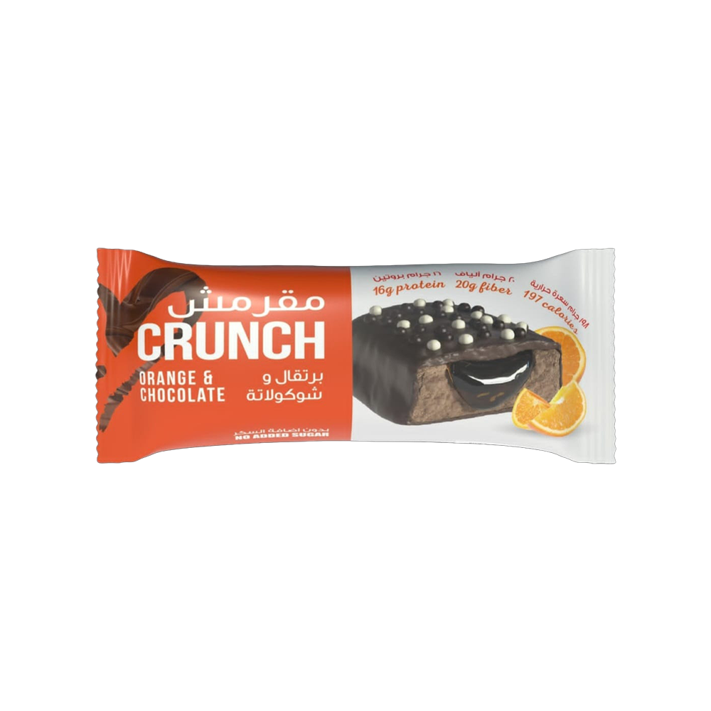  Crunchy Orange Chocolate Protein Bar with Liquid Caramel Filling and Sweetener 60g 