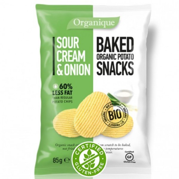  سناكس الباطاطس العضويه مع الكريمه الحمضية 85 جرام - BOPS Baked Potato Snacks With Corn& Onion 85 g 