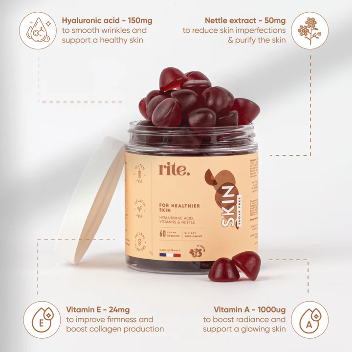  رايت قطع جيلاتينية للبشرة 60 قطعة - RITE SKIN GUMMIES 150G 
