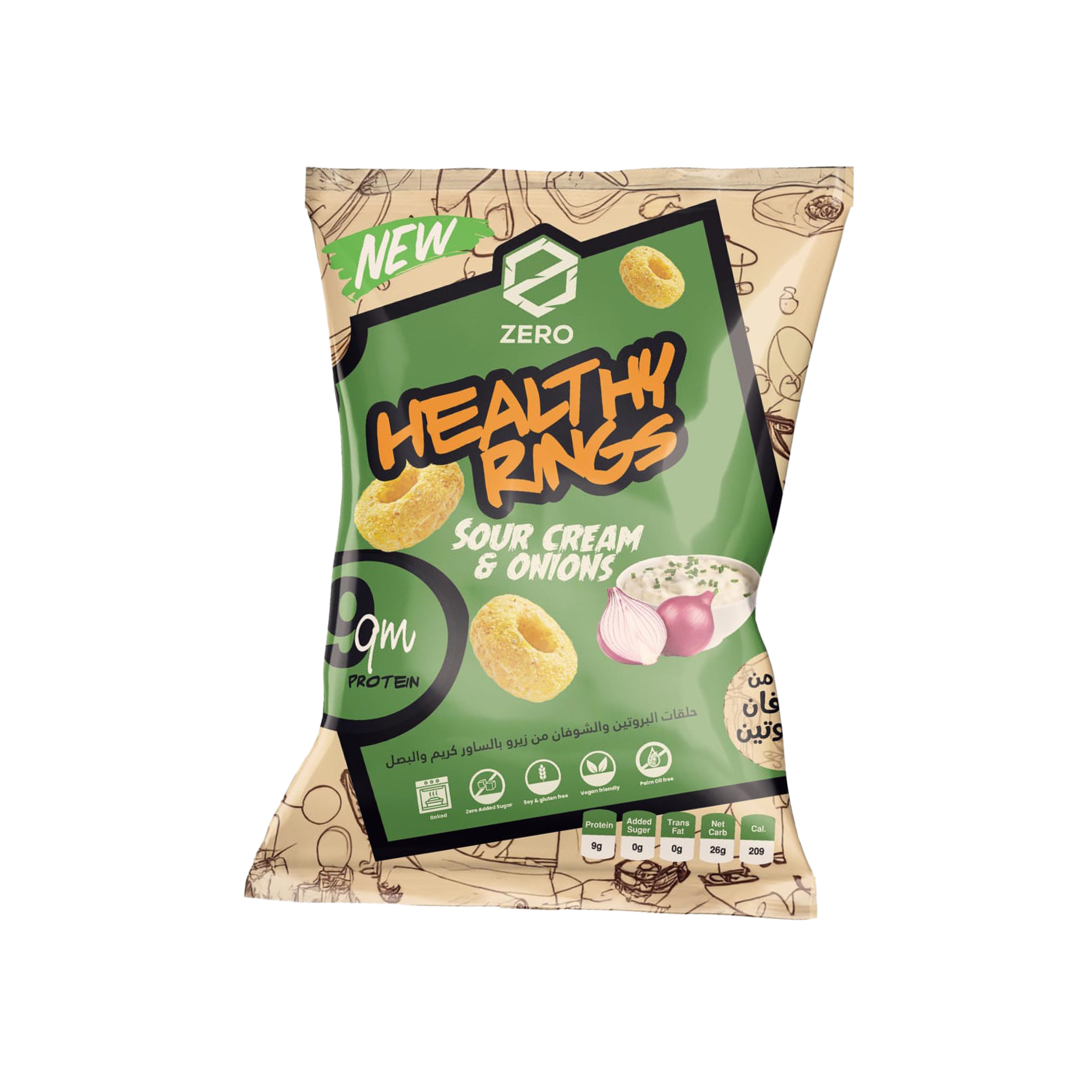  هيلثي رينجز زيرو بنكهة ساور كريم – 50 جم Healthy Rings Zero – Sour Cream Flavor – 50g 