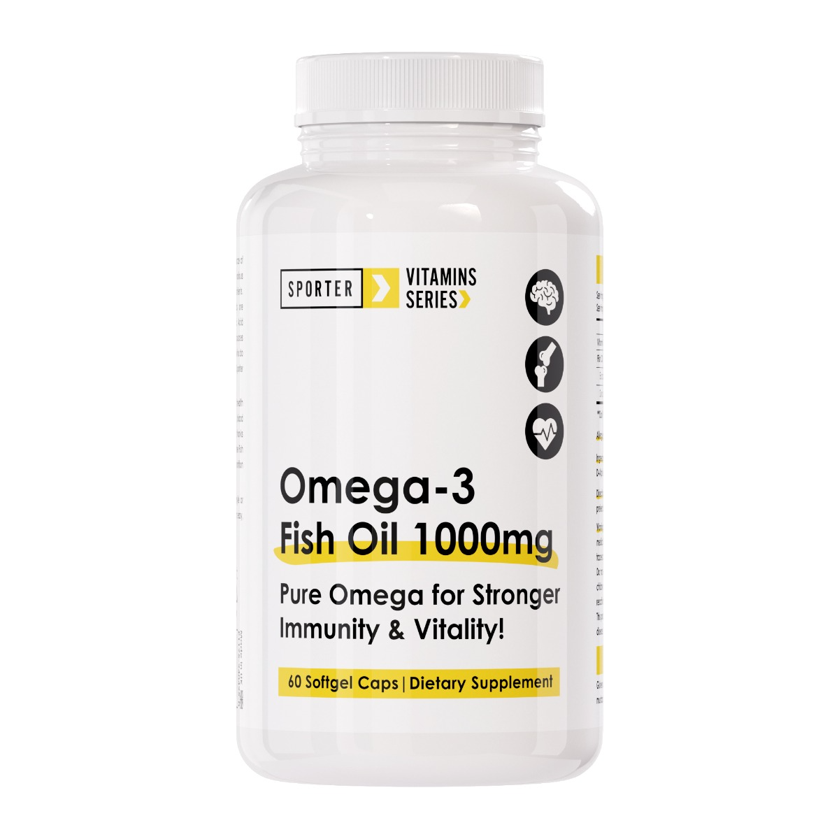  سبورتر – أوميغا 3 زيت السمك 1000 مجم – بدون نكهة – 60 سوفت جل - Sporter - Omega-3 Fish Oil 1000mg - Unflavored - 60 Softgels 