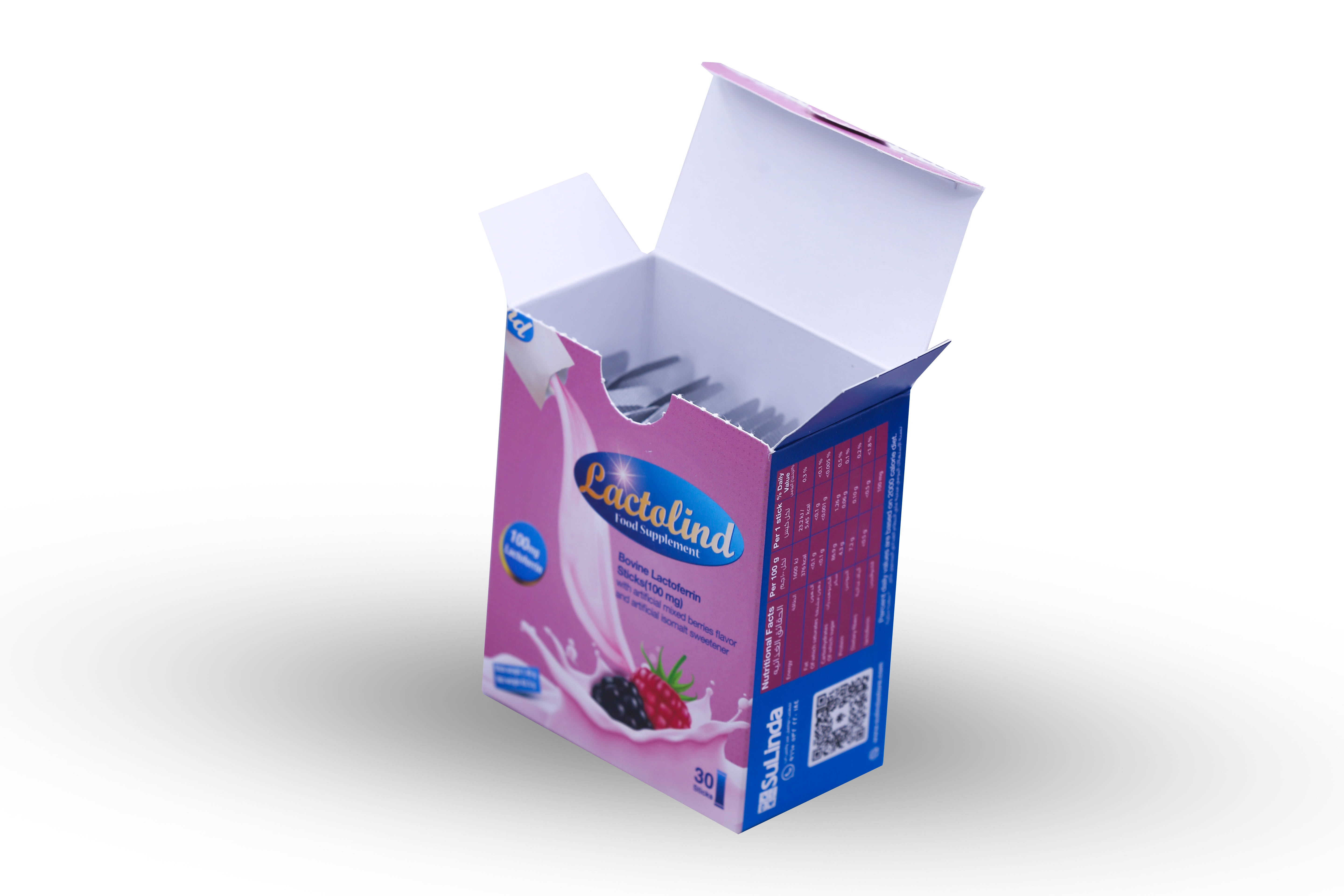  Lactolind Lactoferrin100mg Berry Flavor 30 Sachets 