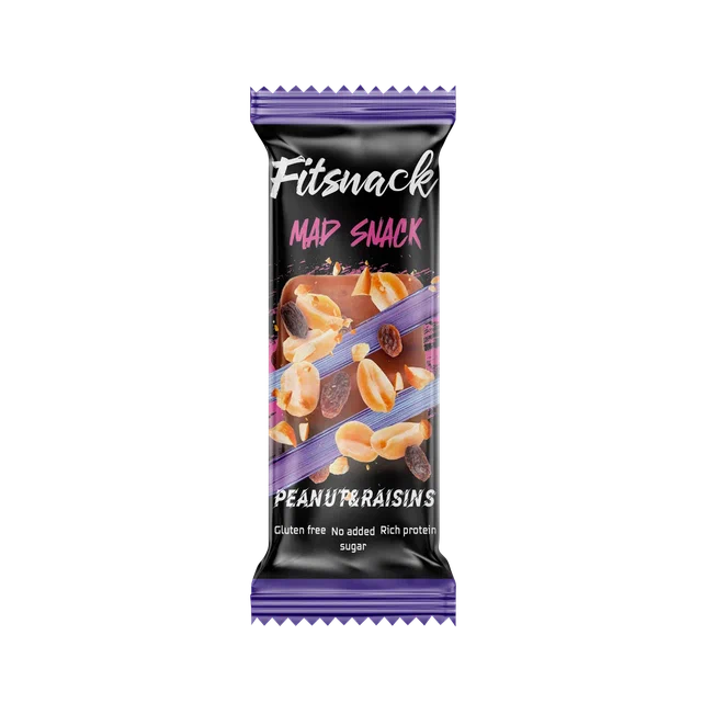  فيت سناك – بار بروتين بالفول السوداني والزبيب – 45 جم - Fitsnack – Peanut and Raisin Protein Bar – 45 gm 