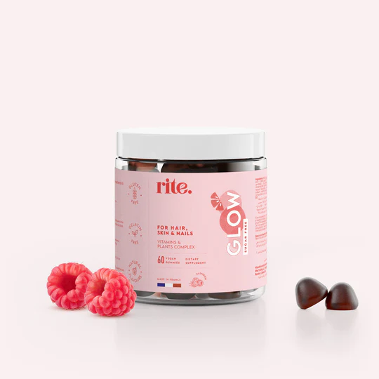  رايت قطع جيلاتينية للشعر والبشرة والأظافر 60 قطعة - Rite Glow Gummies for Hair skin and nails 60 