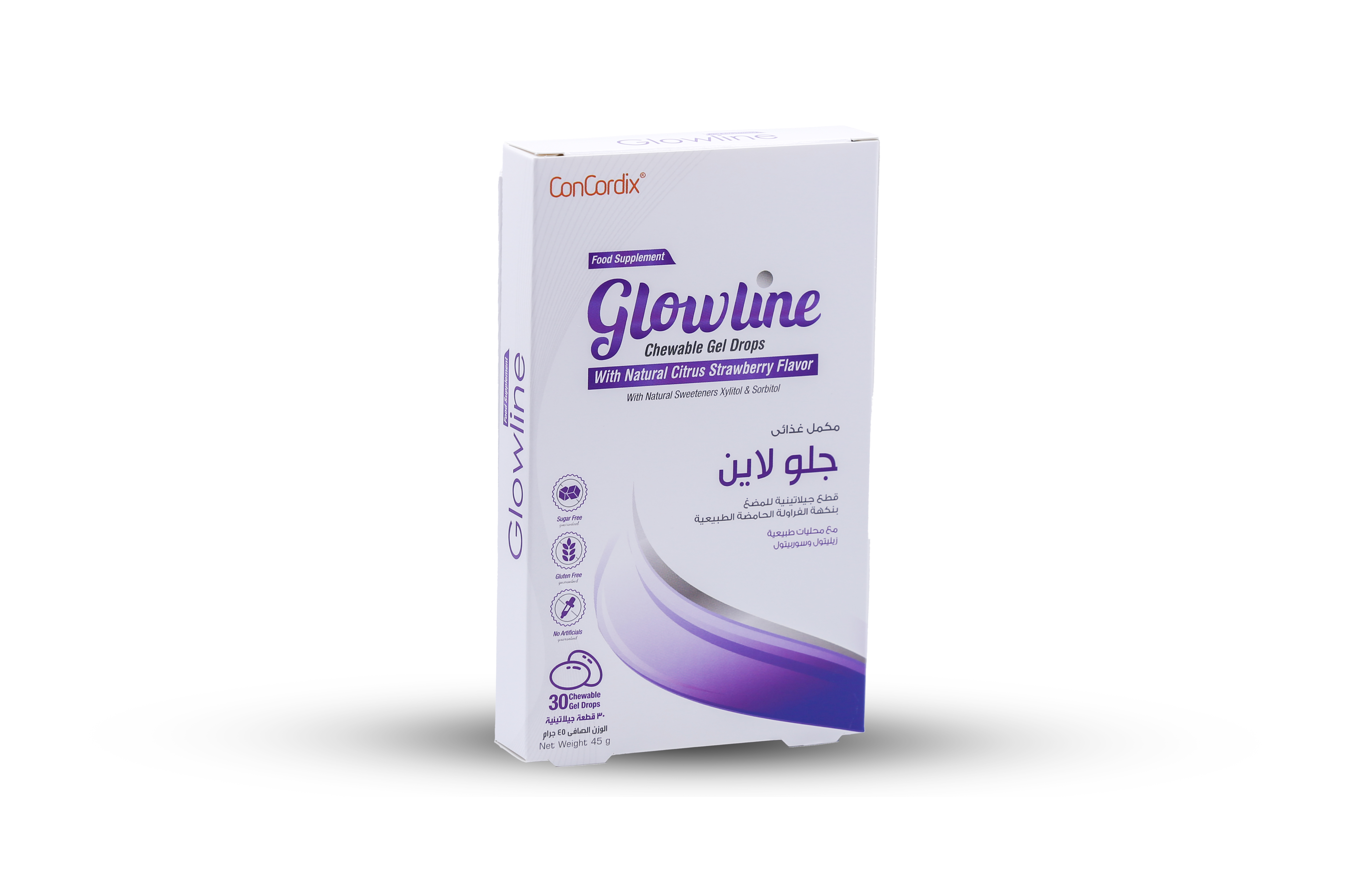  جلولاين مكمل غذائي لدعم صحة الشعر وتقويته بنكهة الفراولة 30 قطعة -  - Glowline Argan Oil, Omega3 and Multivitamns Strawberry Flavor 30 Gummies  