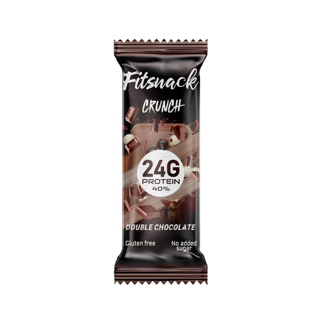  فيت سناك كرانشي بالشيكولاتة المزدوجة مع الكولاجين 60 جم - FITSNACK CRUNCH PROTEIN BAR DOUBLE CHOCOLATE WITH COLLAGEN 60GM 