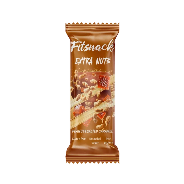  فيت سناك بار بروتين فول سوداني و الكاراميل المملح 45 جم - FITSNACK PROTEIN BAR PEANUT & SALTED CARAMEL 45 GM 