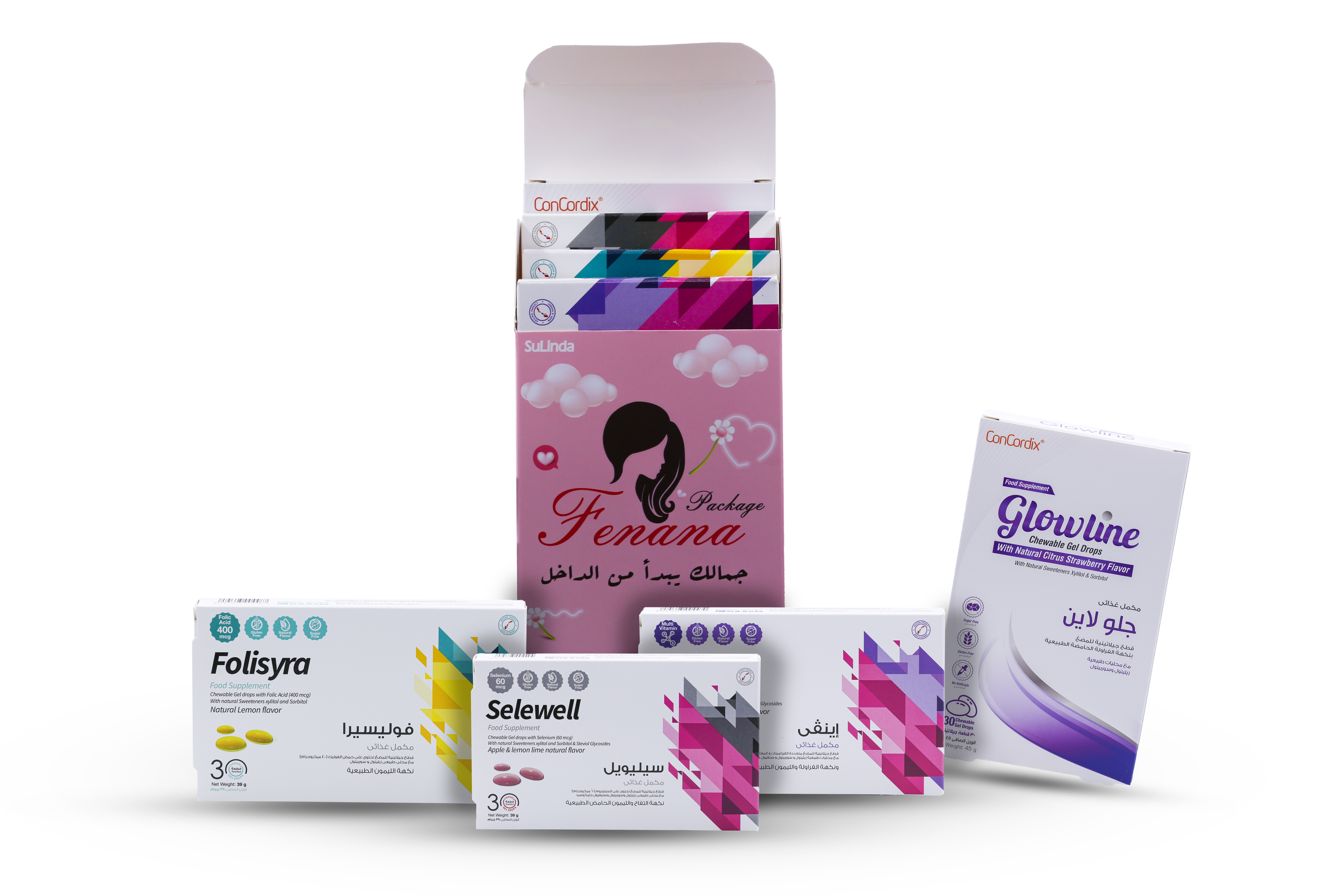  بكج فينانة للعناية بالشعر والأظافر (جلولاين-اينفي- سيليويل - فوليسيرا ) - Fenana Package  Hair and Nails care  (Envy-folysira-glowline30- selewell) 