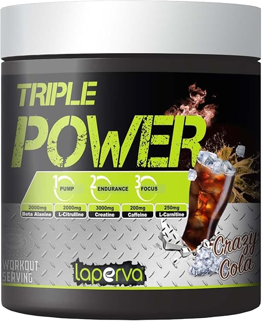  لابيرفا تربل باور, كريزي كولا, 30, تعزيز الأداء البدني وتقليل التعب-LAPERVA TRIPLE POWER CRAZY COLA 300G 