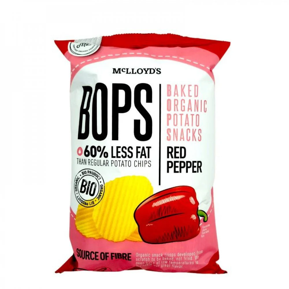  سناكس الباطاطس العضويه مع الفلفل الاحمر 85 جرام -BOPS Baked Potato Snacks With Red Pepper 85 g 