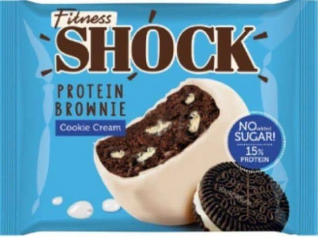  Brownie cookies and cream, no sugar, 15% proteinFitness Shock 