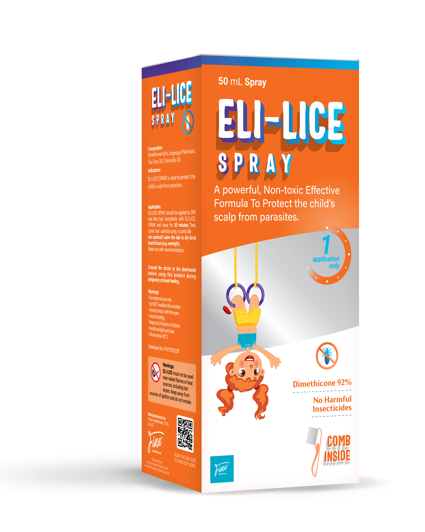  إيلي لايس بخاخ بزيت الأوكالبتوس 1% وزيت شجرة الشاي 60 مل - Eli Lice Spray with Eucalyptus Oil 1% and Tea Tree Oil 60 ml 
