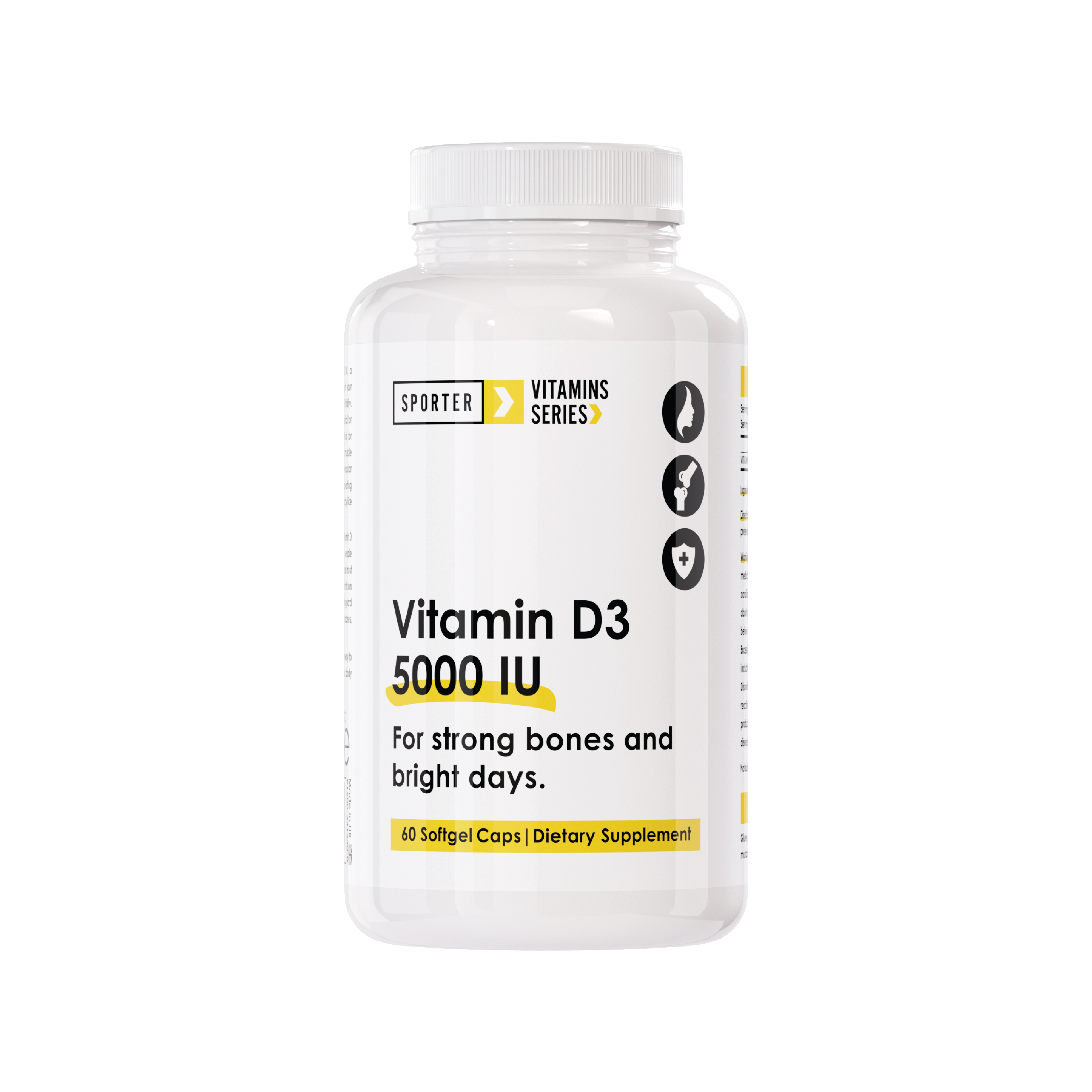  سبورتر – فيتامين د 5000 وحدة دولية – بدون نكهة – 60 سوفت جل- Sporter - Vitamin D 5000 IU - Unflavored - 60 Softgels 