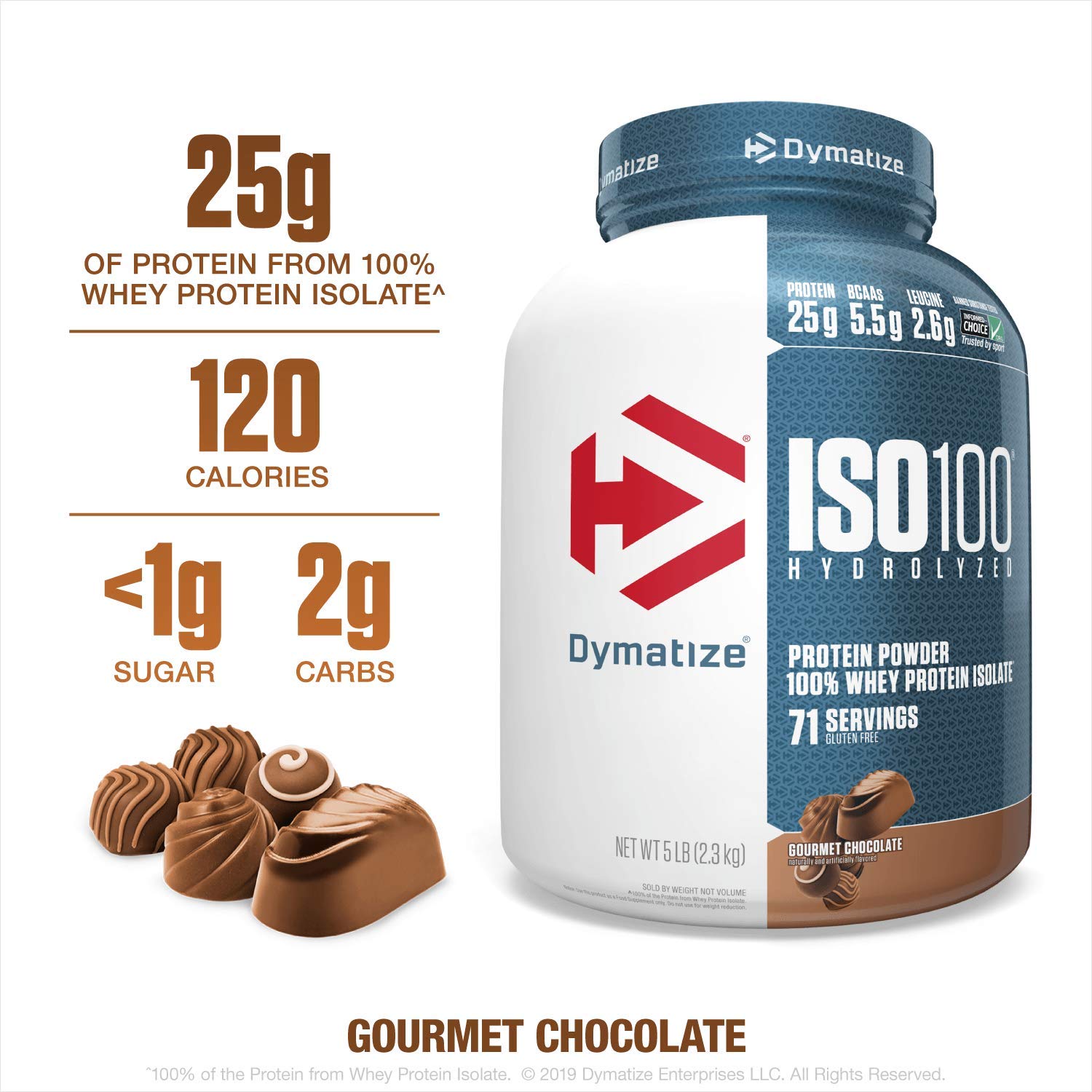Dymatize ISO 100 - Gourmet Chocolate - 5 lbs