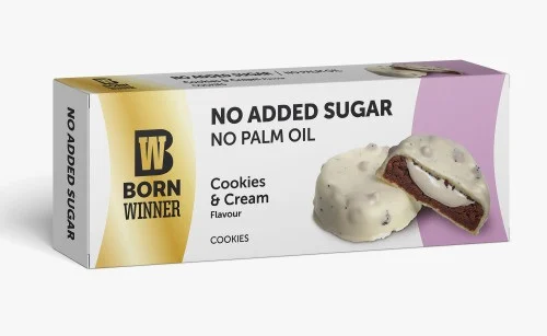 بي دبليو كوكيز بدون سكر مضاف كوكيز وكريمة 100 جرام-BW Cookies no added sugar Cokies & Cream 100 g 