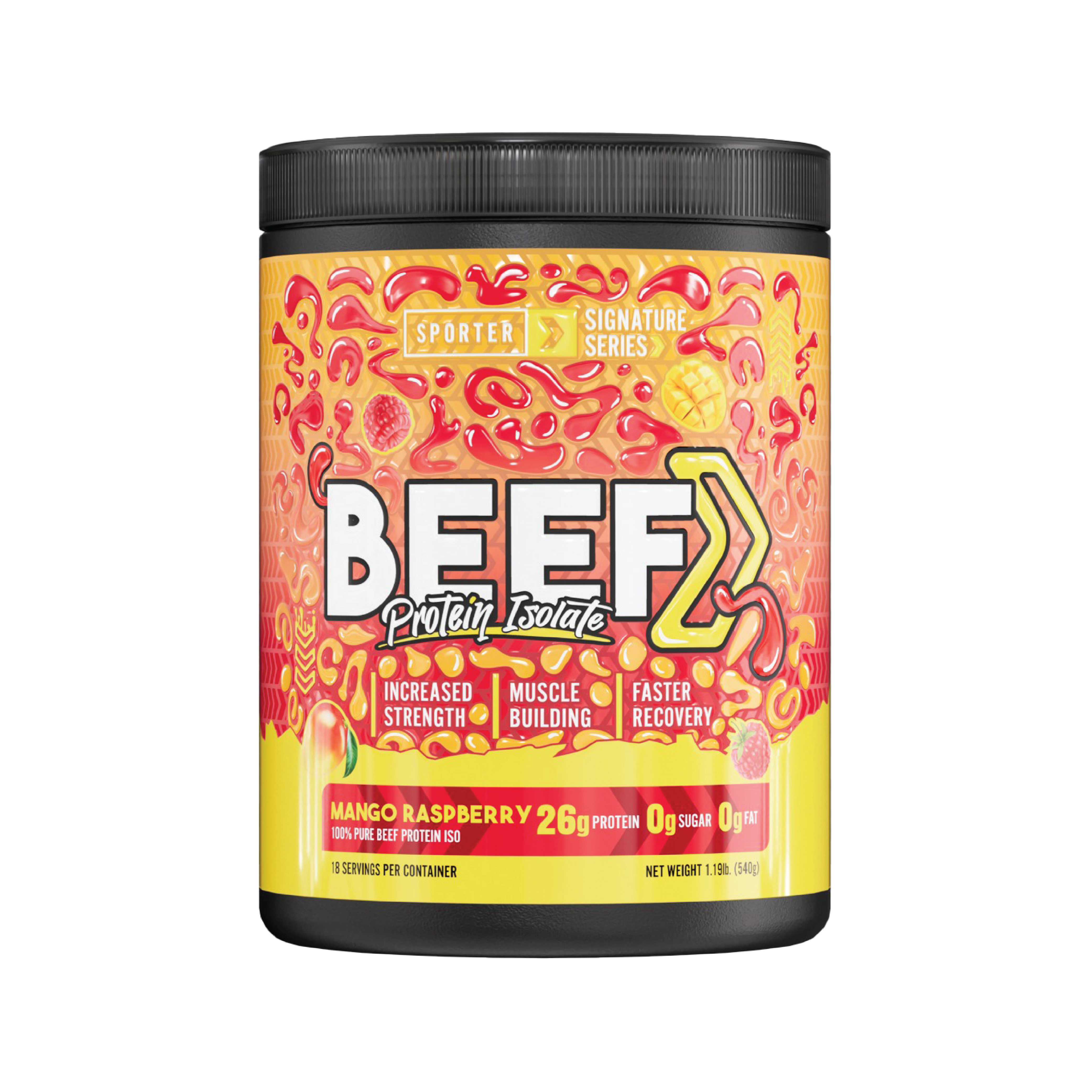  Sporter - Beef Protein Isolate - Raspberry Mango - 540 Grams 