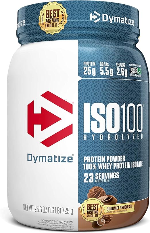  Dymatize Nutrition Iso 100 Whey Protein Isolate Powder - 725 g (Gourmet Chocolate) 