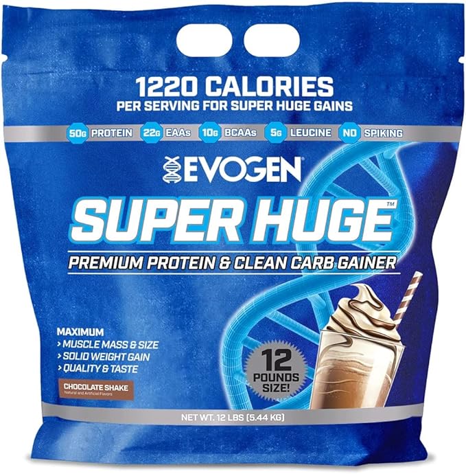  سوبر هيوج ماس بروتين شوكولاتة 12 باوند-EVOGEN SUPER HUGE CHOCOLATE SHAKE 12 LB 