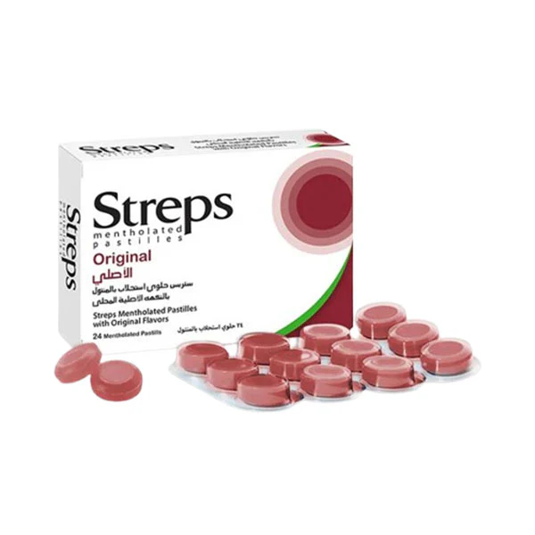  ستربس الأصلي 24 حبوب مص-STREPS ORIGINAL FLAVOUR 24 LOZENGES 