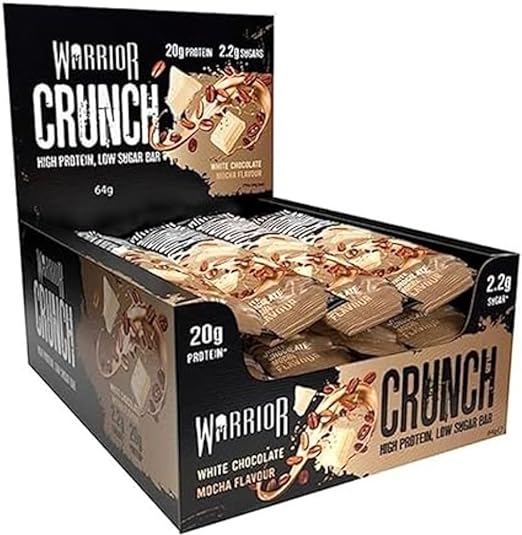  واريور كرانش - ألواح عالية البروتين  شكولاته بيضاء موكا 64 جم -Warrior Crunch - High Protein Bars - White Chocolate Mocha 64 gm 