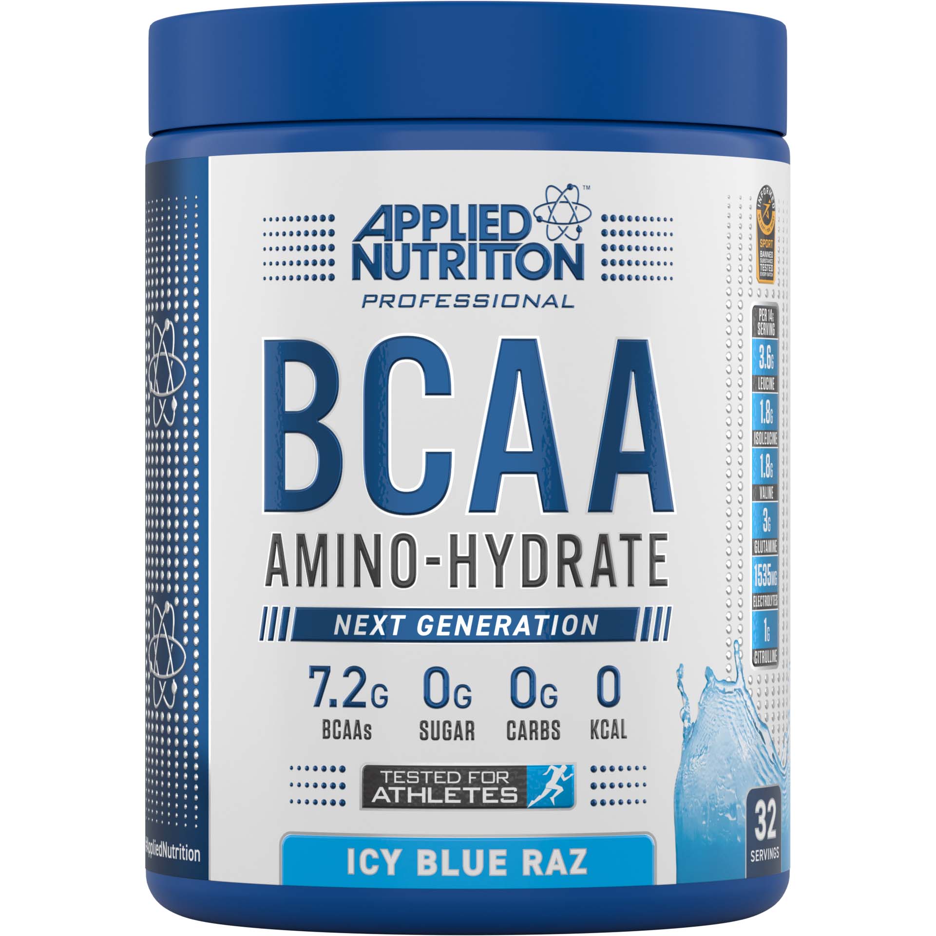  أمينو-هايدريت BCAA من Applied Nutrition - نكهة التوت الأزرق البارد - 450 جرام - AN BCAA AMINO-HYDRATE ICY BLUE RAZ 450G 