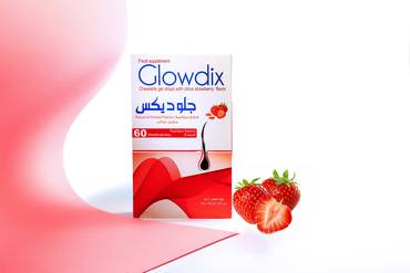  عبوتين من جلوديكس قطع  جيلاتينية قابلة للمضغ بنكهة الفراولة 30 قطعة- pack of Two Glowdix Chewable Gelatins, Strawberry Flavor, 30 Pieces 