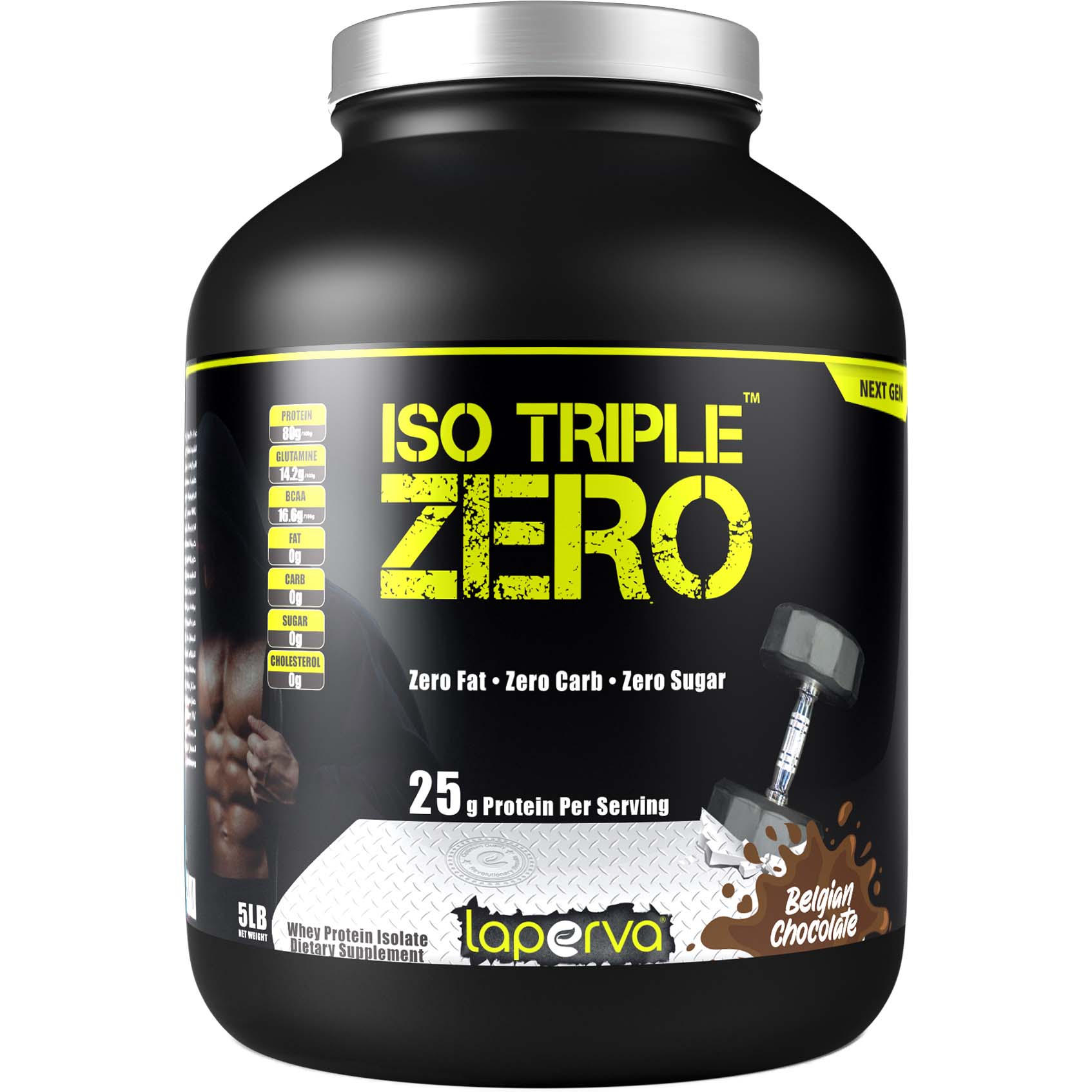  مسحوق بروتين ايزو تريبل زيرو من لابيرفا، بطعم الشوكولاتة، وزن 5 رطل- LAPERVA ISO TRIPLE ZERO BELGIAN CHOCOLATE 5LB 