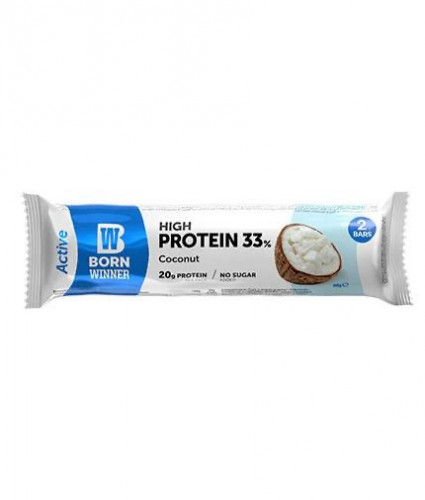  قالب بروتين بورن وينر النشط بجوز الهند 60 جرام-Born Winner Protein bar ACTIVE -COCONUT 60g 