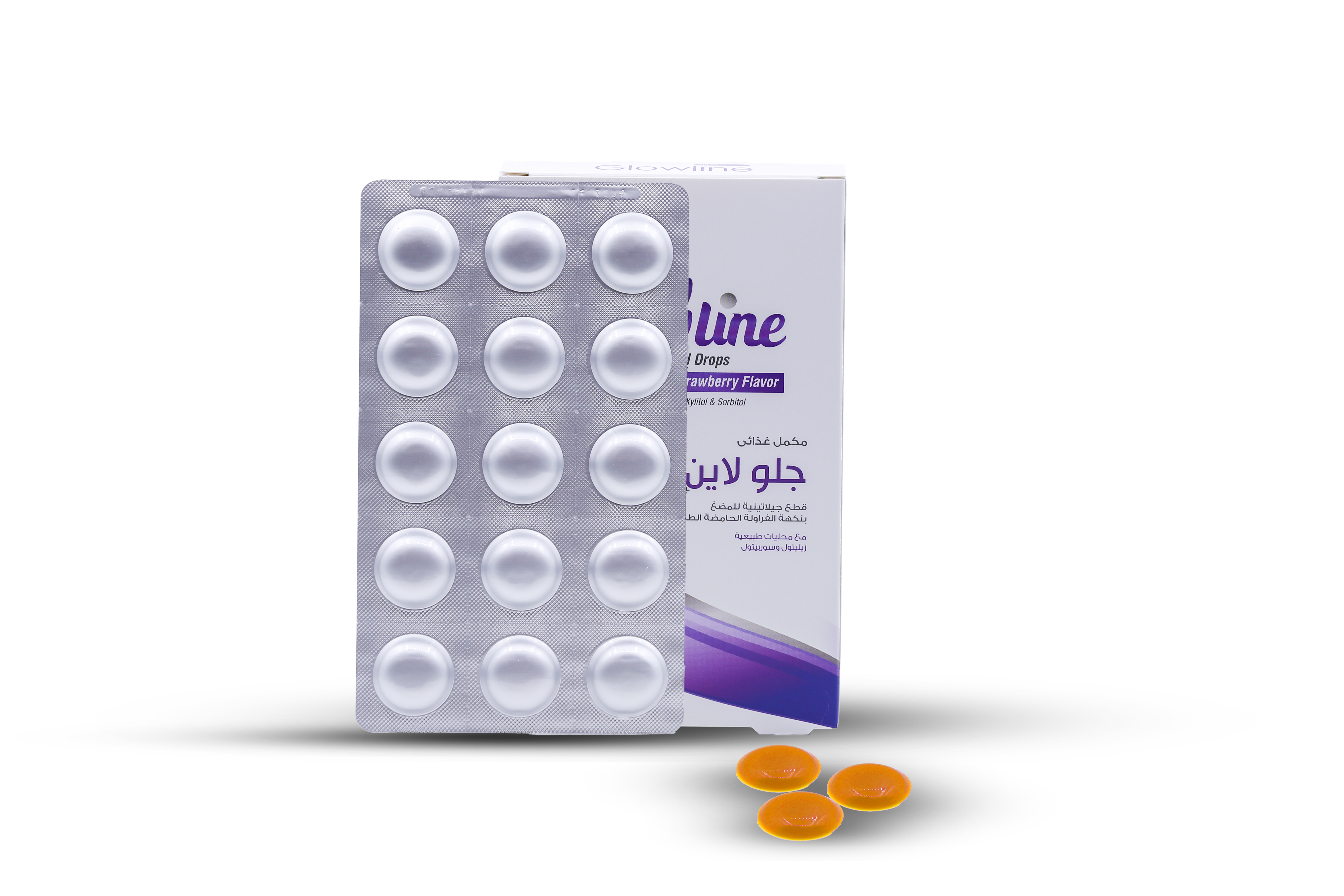  جلولاين مكمل غذائي لدعم صحة الشعر وتقويته بنكهة الفراولة 30 قطعة -  - Glowline Argan Oil, Omega3 and Multivitamns Strawberry Flavor 30 Gummies  