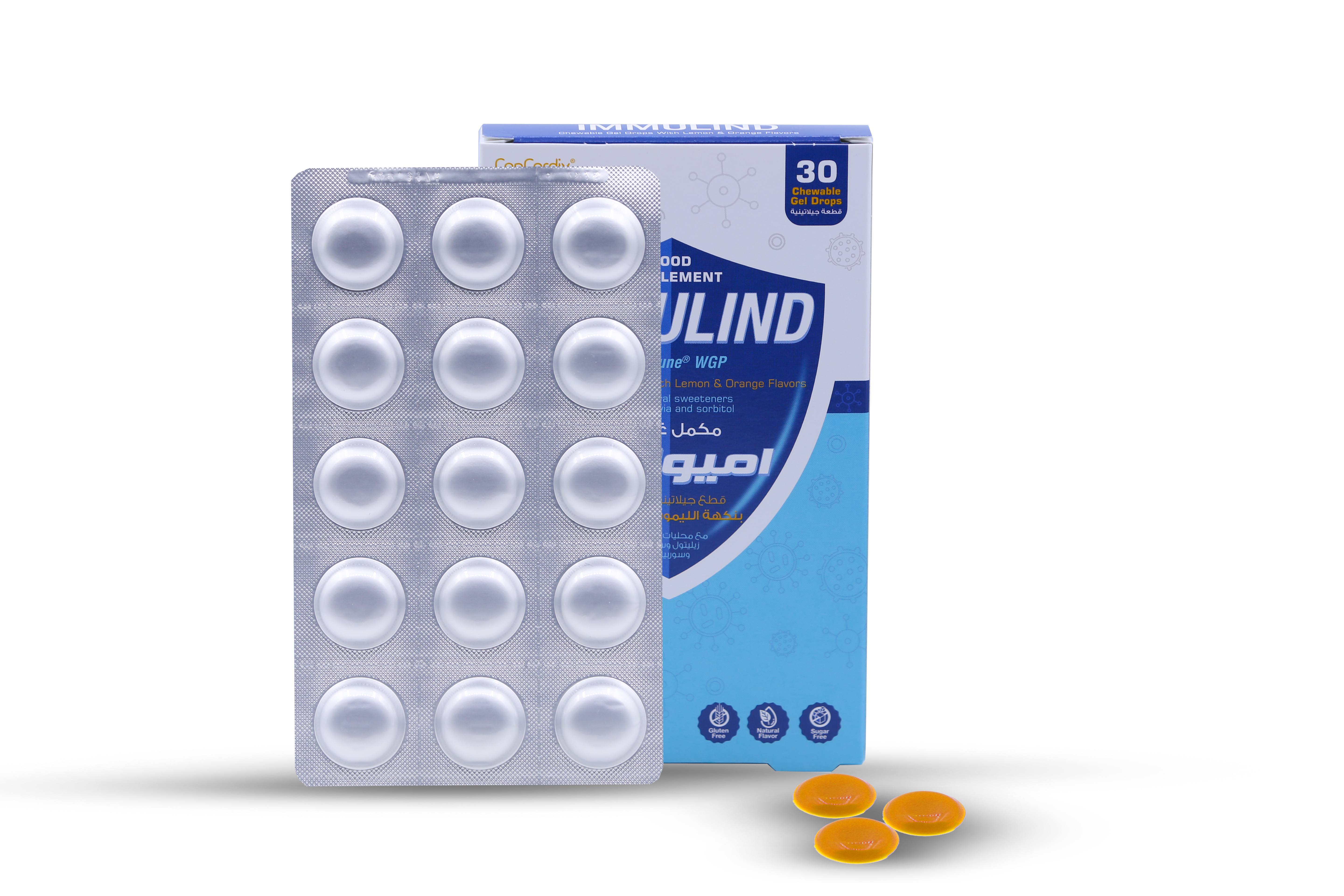  Immulind Fish Oil 0.459g with Beta Glucan Lemon and Orange Flavor 30 Gummies 