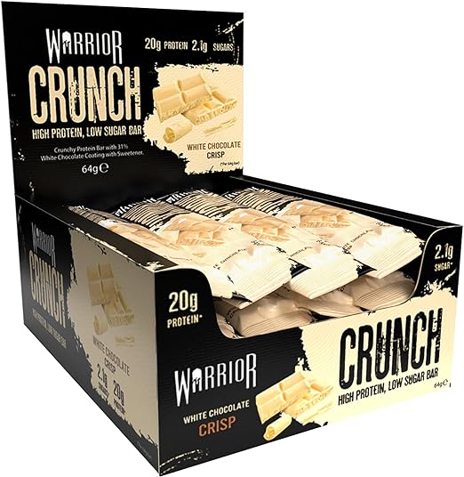  واريور- كرانش - ألواح عالية البروتين 64 جرام - 20 جرام بروتين - شوكولاتة بيضاء-Warrior- Crunch - High Protein Bars  64g- 20g Protein-White Chocolate 