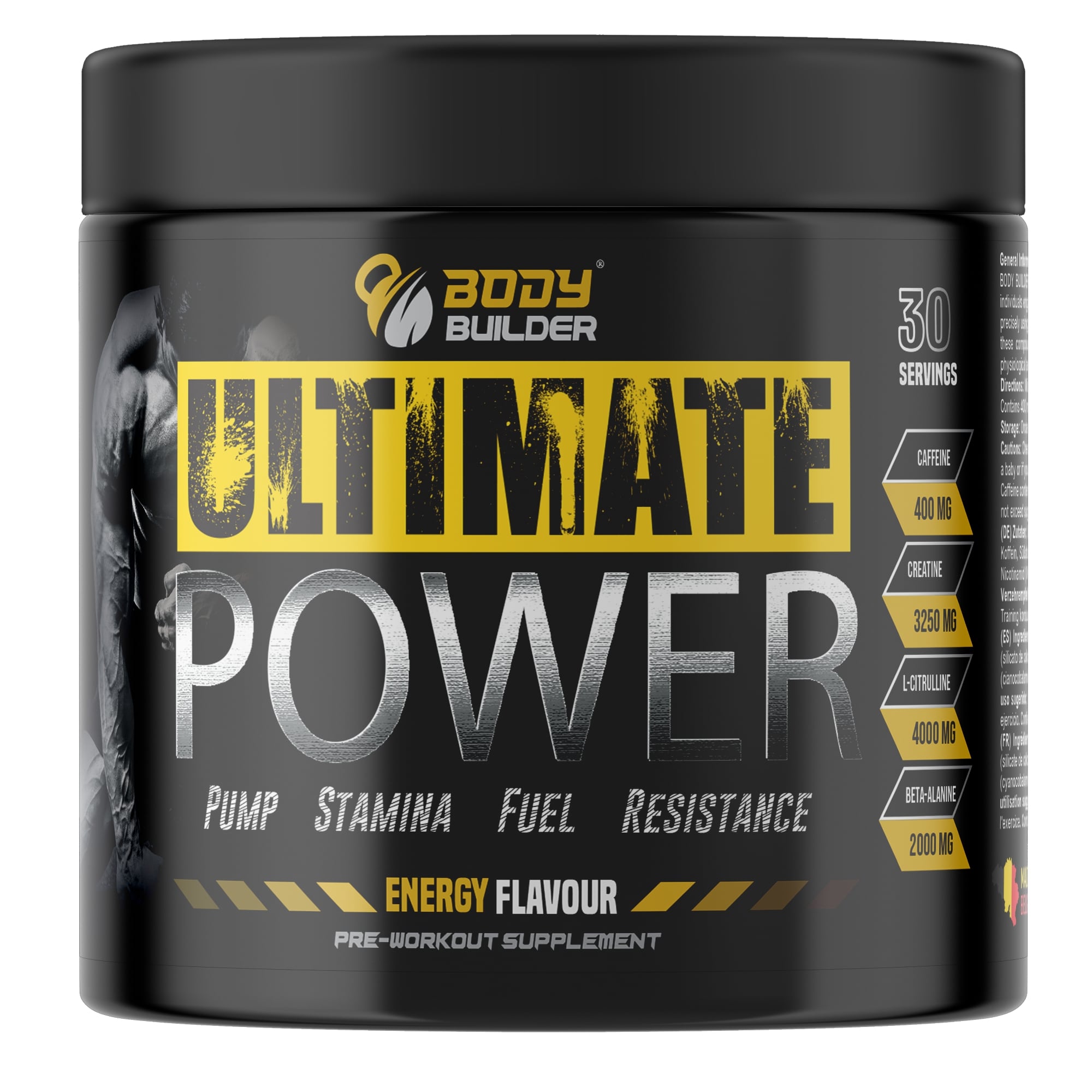  بودي بيلدر ألتيميت باور - نكهة الطاقة - 30 حصة - BODY BUILDER ULTIMATE POWER ENERGY FLAVOR 