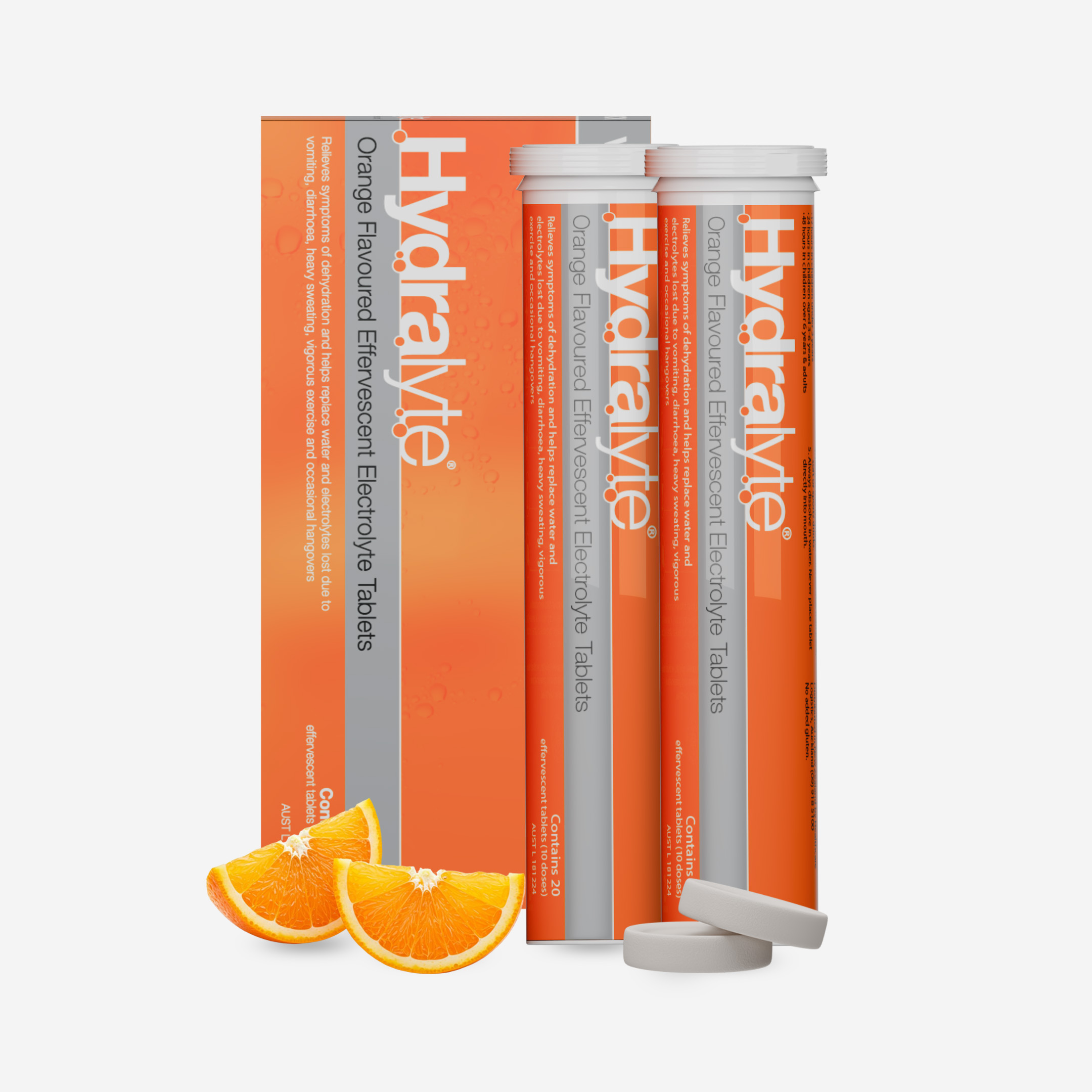  Hydralyte Effervescent Tablets - Orange, 40s 