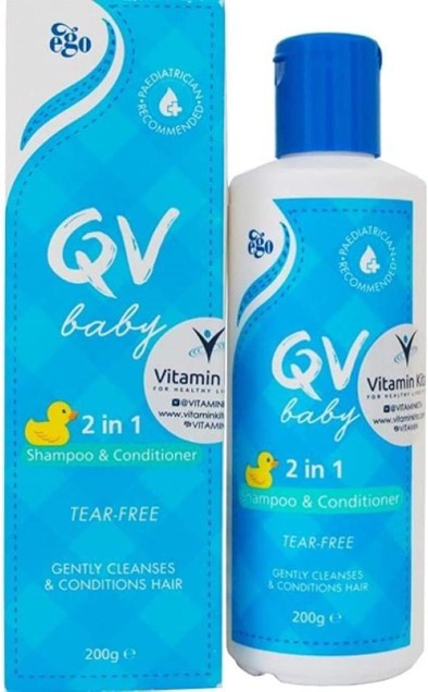   كيو في, بيبي شامبو وبلسم 2 في 1 - 200 جم - QV Baby 2 In 1 Shampoo & Conditioner-200g  