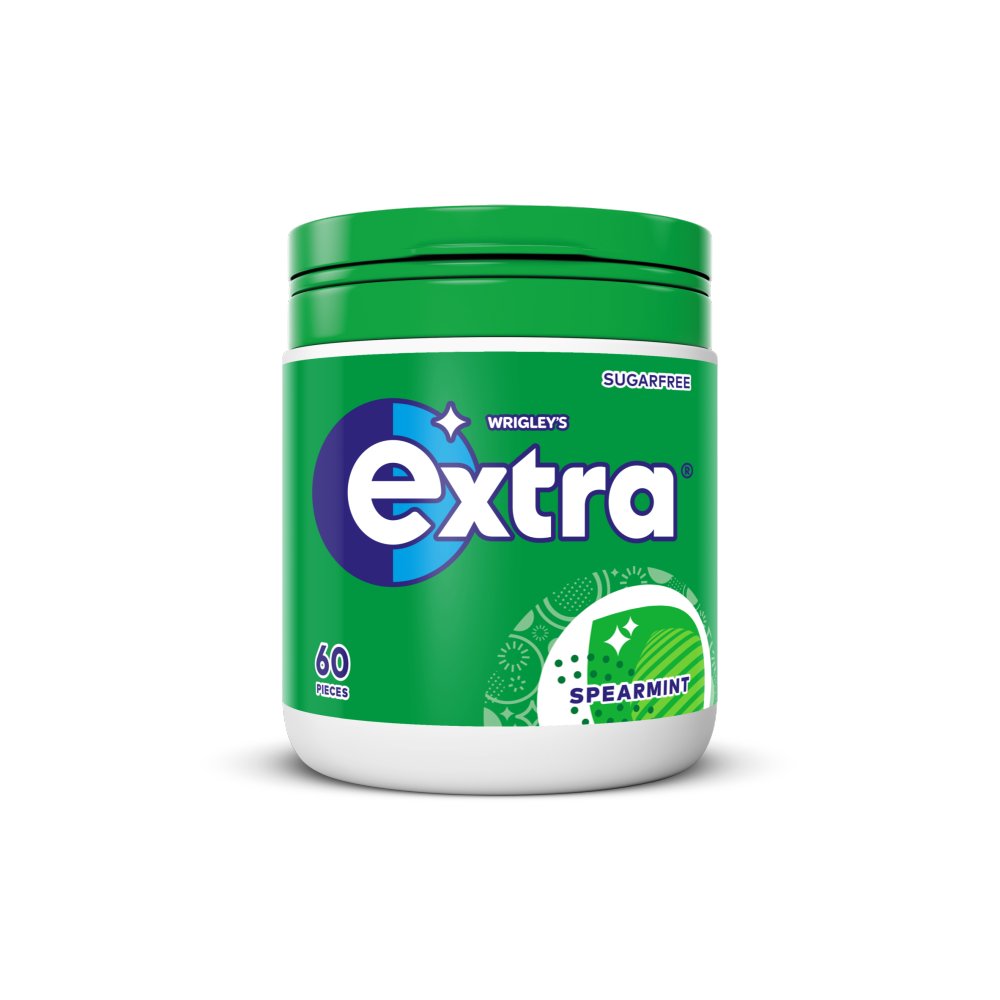  اكسترا علك 84جرام بنكهه النعناع الاخضر 60 حبة-Extra Spearmint Sugarfree Chewing Gum Bottle 60 Pieces 