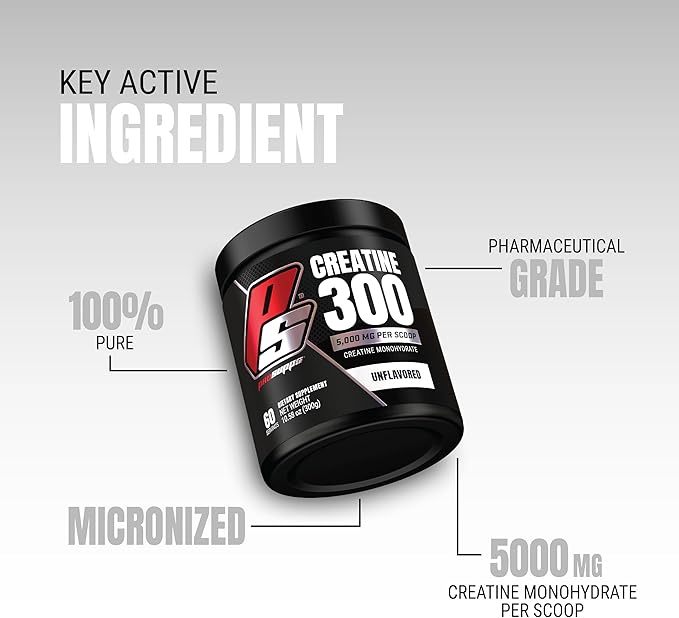  بروسوبس كرياتين 300، 100% درجة صيدلانية 5000 مجم كرياتين مونوهيدرات، 60 حصه-PROSUPPS Creatine 300, 100% Pharmaceutical Grade Micronized 5,000mg Creatine Monohydrate, 60 Servings 