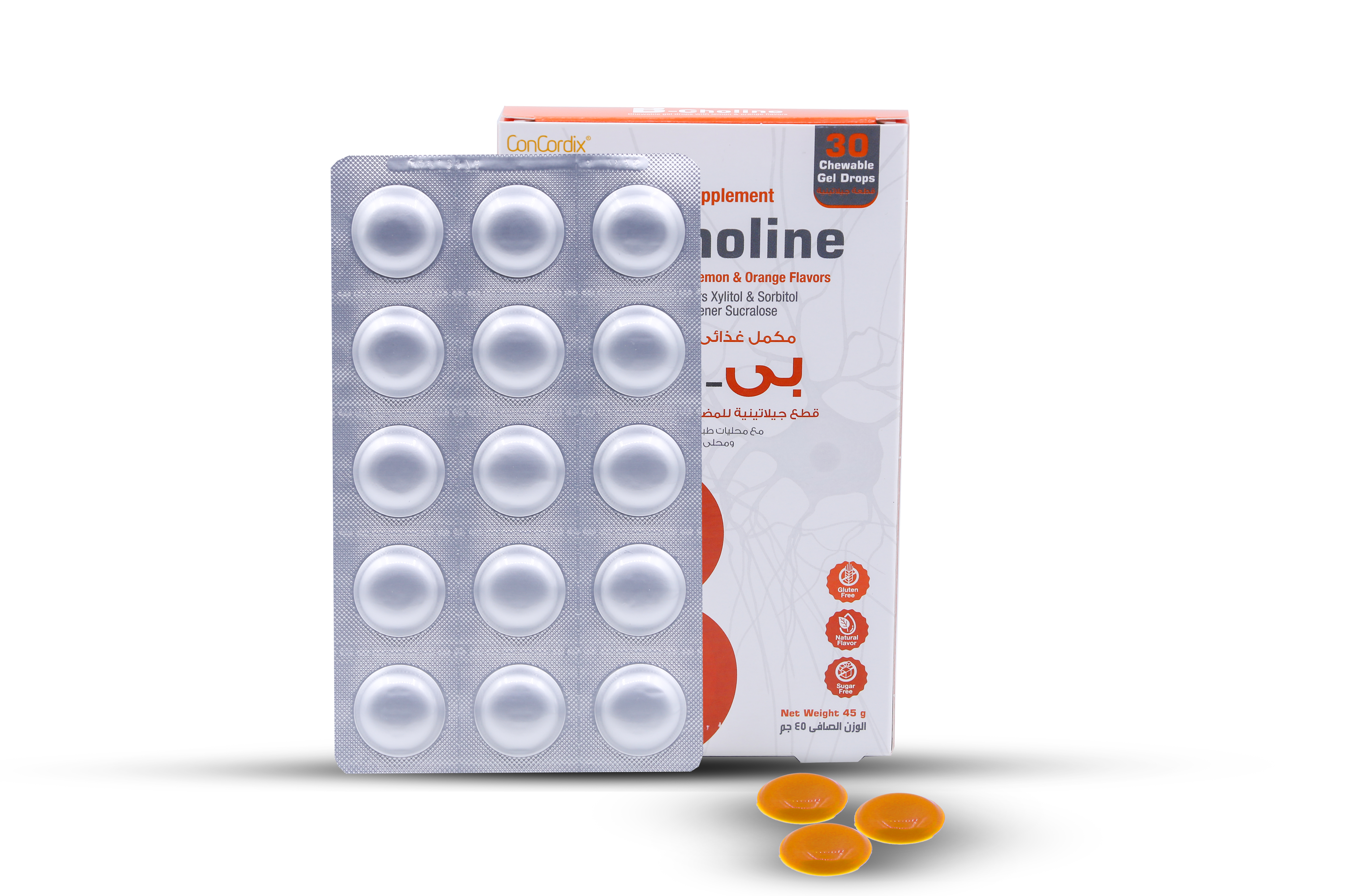  B-Choline Fish Oil and Choline Lemon and Orange Flavor 30 Gummies 